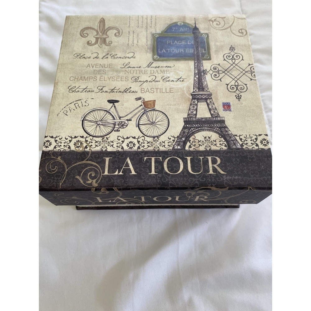 Paris Eiffel Tower Decorative Storage Box La Tour‎ Vintage Style Photo Memory